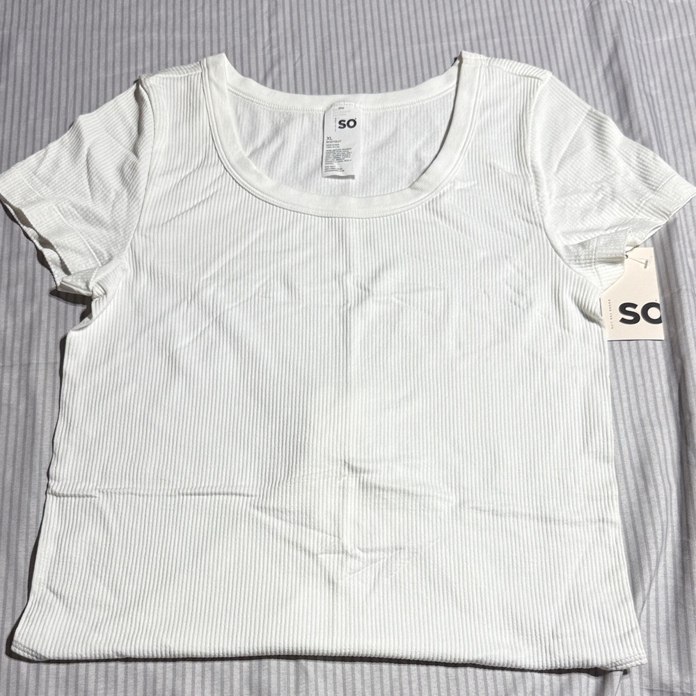 SO Women's Classic White Short Sleeve Bodysuit